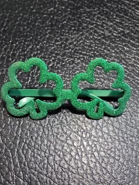 Green Glitter Shamrock Glasses